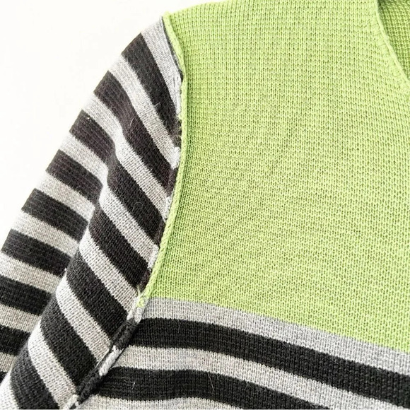 Eliza J Green Gray Black Striped Sweater Dress Size Medium St Patrick’s Day Warm - Picture 6 of 7